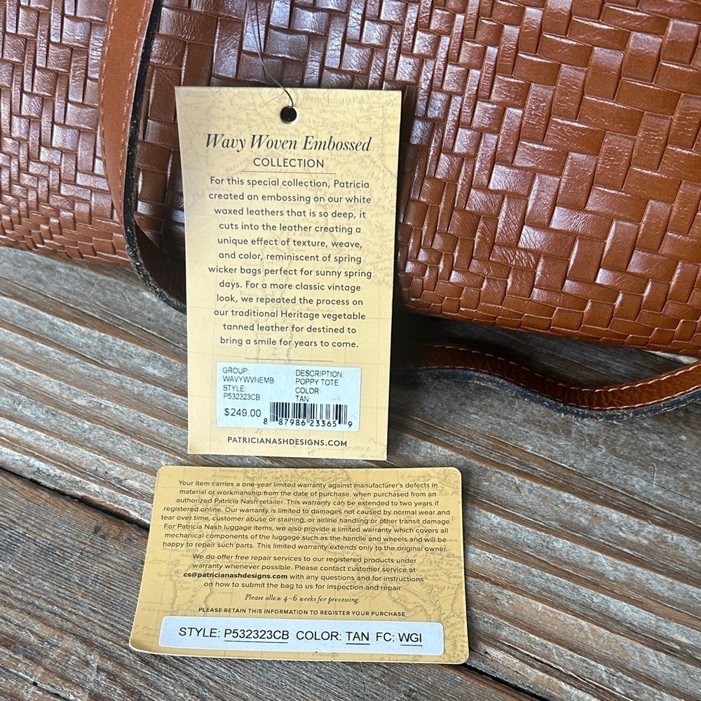 Patricia Nash Woven Leather Shoulder Bag in Warm Brown - Picture 10 of 10